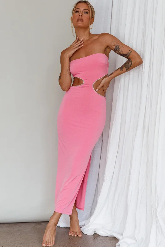 Midi dresses with pleated skirts for a timeless and elegant appeal Bridget Cut-Out Midi Dress Barbie Pink Midi dresses with pleated skirts for a timeless and elegant appeal Bridget Cut-Out Midi Dress Barbie Pink