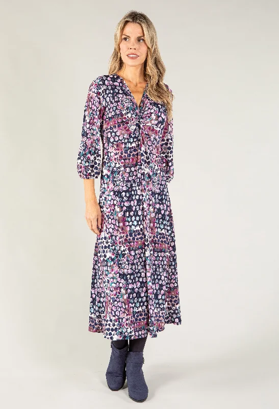 Midi dresses with side slits for a sexy and elegant appearance Abstract Print Knot Front Detail Dress Midi dresses with side slits for a sexy and elegant appearance Abstract Print Knot Front Detail Dress