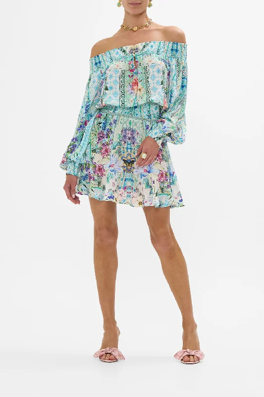 Mini dresses with beaded embellishments for a fancy event OFF SHOULDER SHORT DRESS SUNRISE IN SINTRA Mini dresses with beaded embellishments for a fancy event OFF SHOULDER SHORT DRESS SUNRISE IN SINTRA