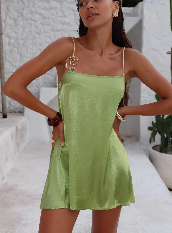 Printed mini dresses for a casual day out Apple Cider Mini Dress Green