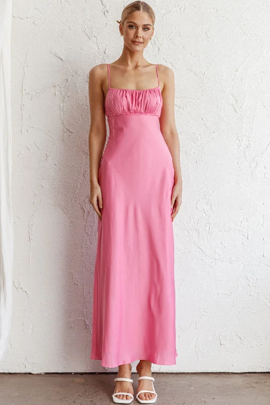 Midi dresses with V - necklines for a flattering and elongating effect From Above V-Back Midi Dress Hot Pink Midi dresses with V - necklines for a flattering and elongating effect From Above V-Back Midi Dress Hot Pink