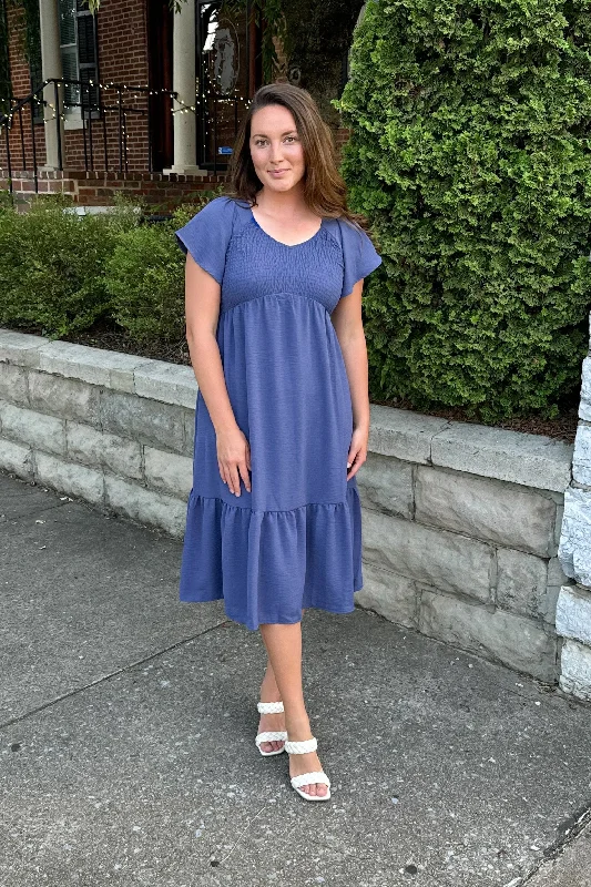 Midi dresses with asymmetric hems for a fashion - forward and dynamic appearance The Kendall Midi Dress in Cobalt Blue (FINAL SALE) Midi dresses with asymmetric hems for a fashion - forward and dynamic appearance The Kendall Midi Dress in Cobalt Blue (FINAL SALE)