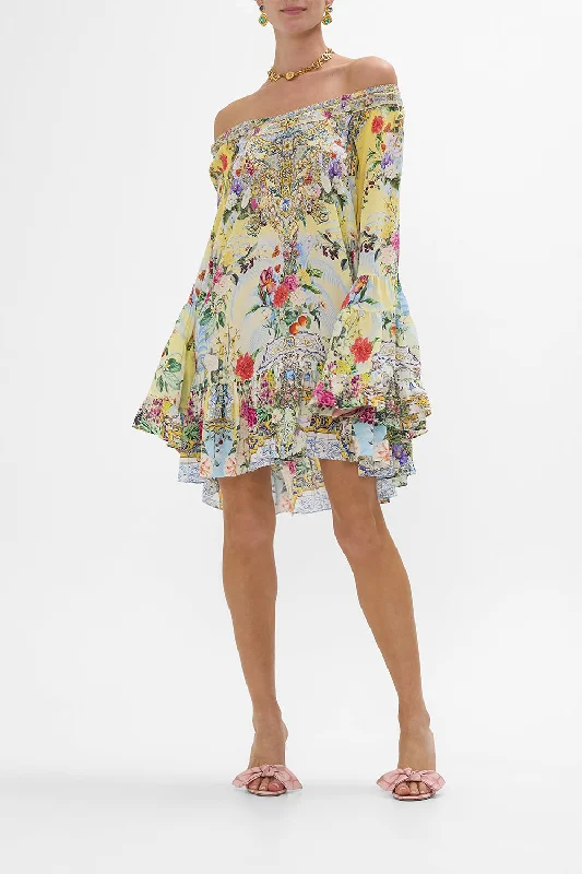Mini dresses with fringe for a bohemian style A LINE FRILL DRESS FLOR FANTÁSTICA