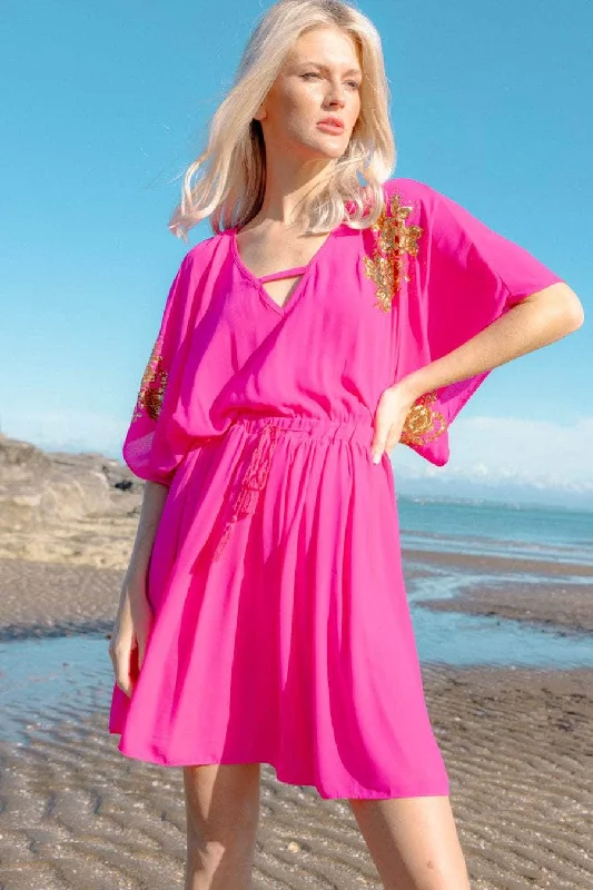 Animal print mini dresses for a bold statement Savannah Dress Pink