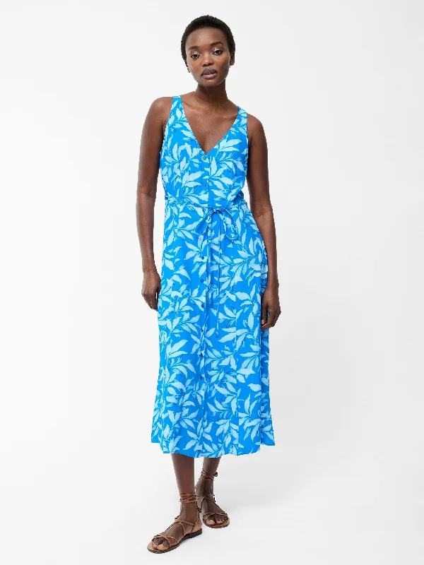Midi dresses with mesh inserts for a trendy and breathable option Avalina V Neck Sleeveless Midi Dress Midi dresses with mesh inserts for a trendy and breathable option Avalina V Neck Sleeveless Midi Dress