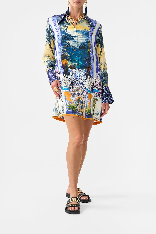 Mini dresses with ruched bodices for a feminine touch MINI SHIRT DRESS SONG OF SAINT ANTHONY Mini dresses with ruched bodices for a feminine touch MINI SHIRT DRESS SONG OF SAINT ANTHONY