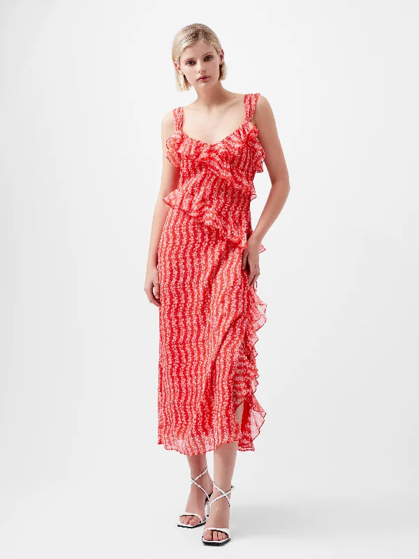 Midi dresses with halter necks for a stylish and comfortable option Frances Crinkle Ruffle Dress Midi dresses with halter necks for a stylish and comfortable option Frances Crinkle Ruffle Dress