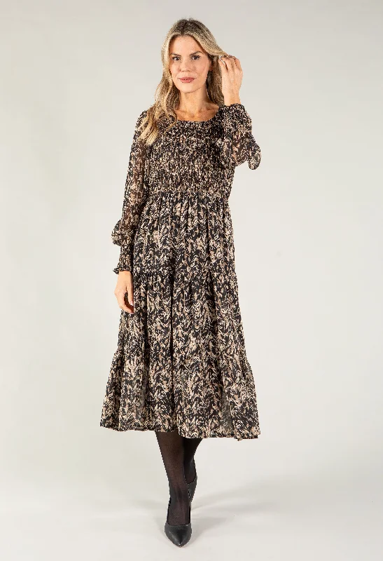 Midi dresses with bow accents for a sweet and charming look Smocking Bodice Midi Dress Midi dresses with bow accents for a sweet and charming look Smocking Bodice Midi Dress