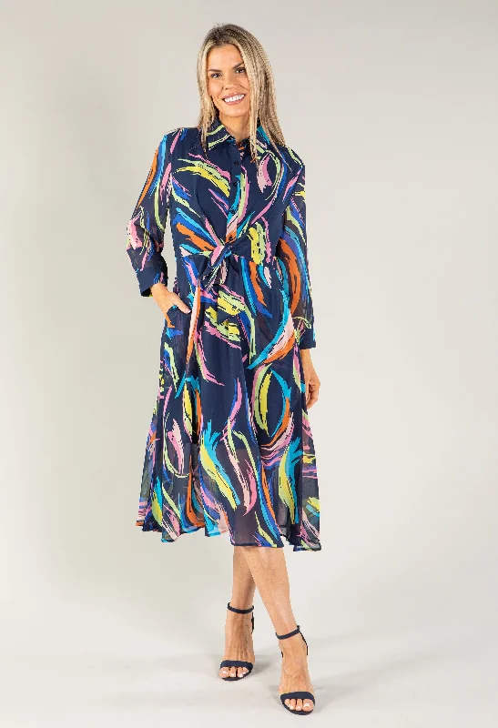 Midi dresses with button - down skirts for a unique and functional design Abstract Shirt Style Woven Dress Midi dresses with button - down skirts for a unique and functional design Abstract Shirt Style Woven Dress