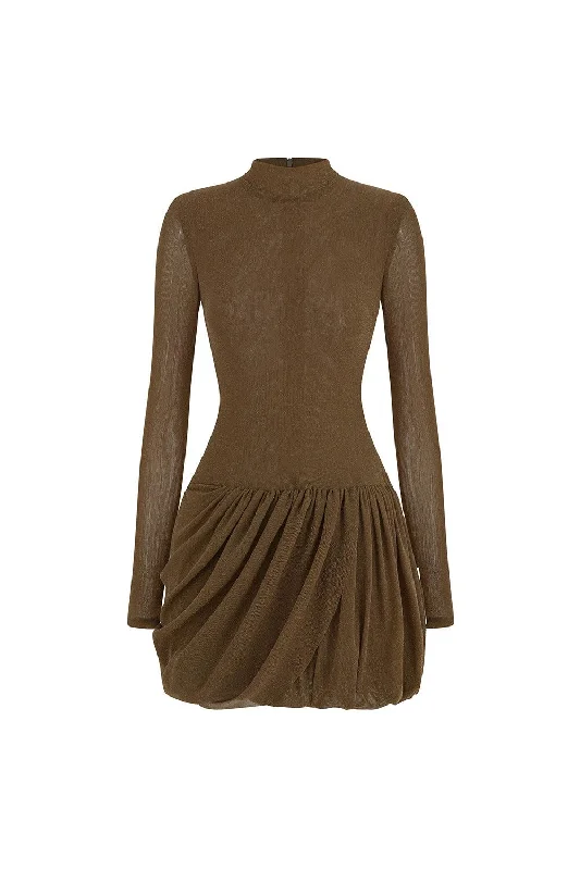 Mini dresses with spaghetti straps for a delicate look Alisa Drop Waist Long Sleeved Mesh Mini Dress Mini dresses with spaghetti straps for a delicate look Alisa Drop Waist Long Sleeved Mesh Mini Dress