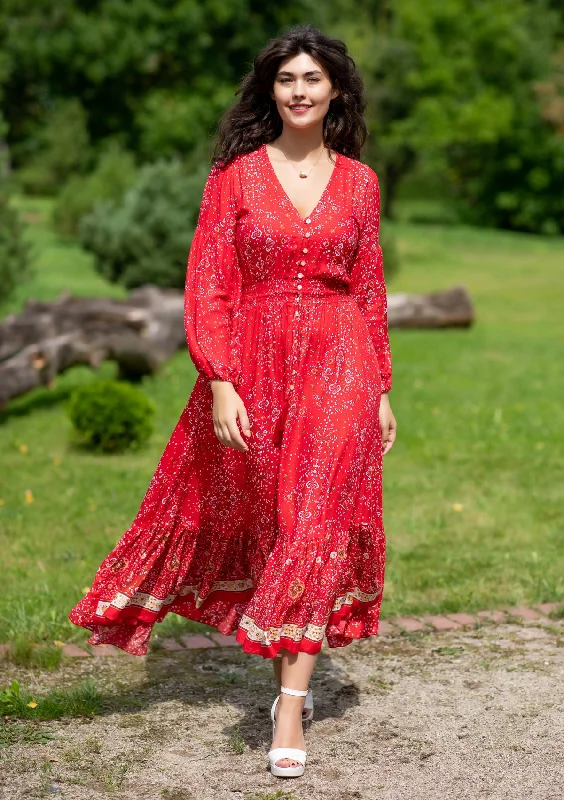 Midi dresses with patchwork patterns for a one - of - a - kind style Simona Diamond Red Dress Midi dresses with patchwork patterns for a one - of - a - kind style Simona Diamond Red Dress