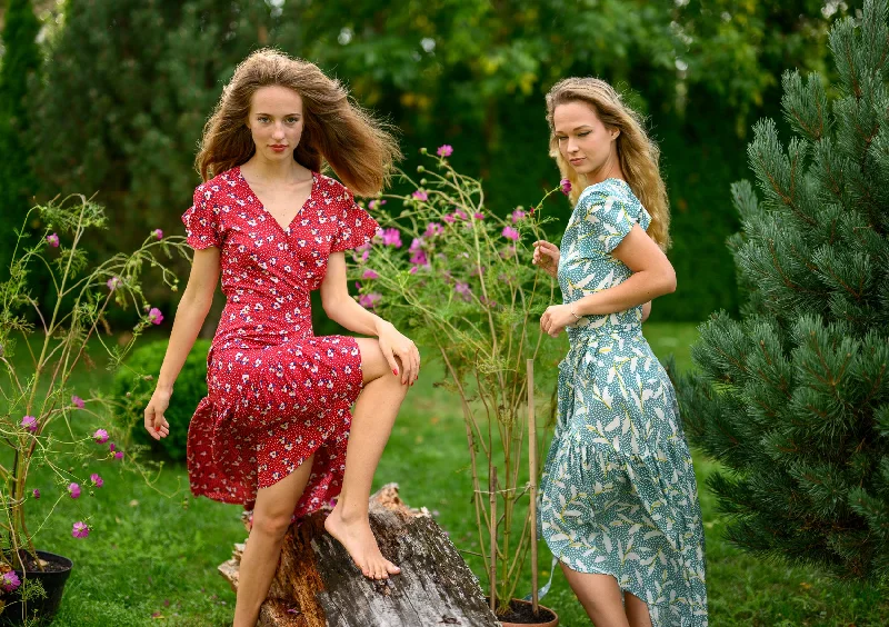 Midi dresses with button - front designs for a classic touch Nina Wrap Dress