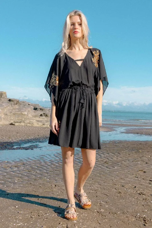Metallic mini dresses for a glamorous event Savannah Dress Black