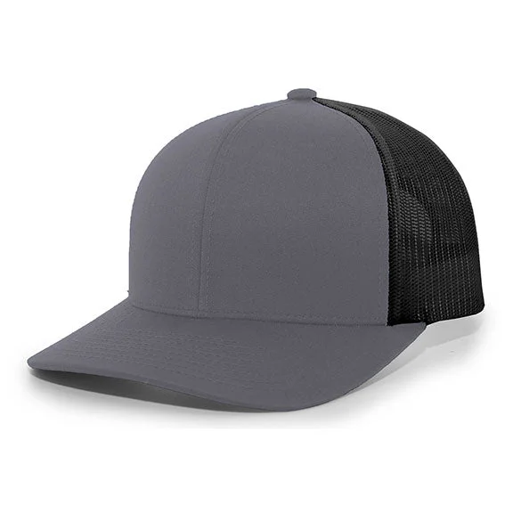 Women's color - block hoodie combining bold hues for a fashion - forward statement104C - Pacific Headwear Trucker Snapback Hat | Graphite/Black Women's color - block hoodie combining bold hues for a fashion - forward statement104C - Pacific Headwear Trucker Snapback Hat | Graphite/Black