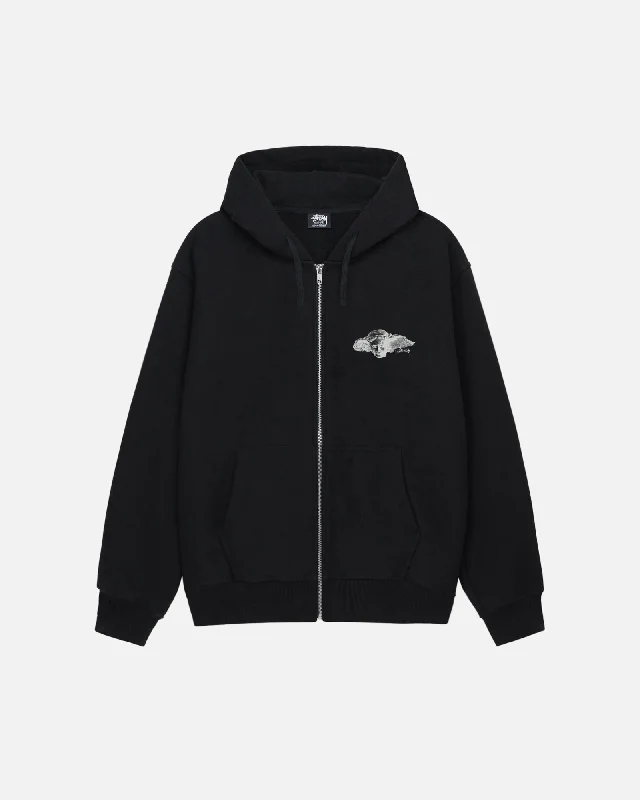 Women's hoodie with a kangaroo pocket and a pom - pom drawstring for added charmHYPNOS ZIP HOODIE Women's hoodie with a kangaroo pocket and a pom - pom drawstring for added charmHYPNOS ZIP HOODIE