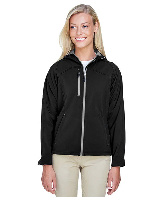 Women's pullover hoodie with a side slit for a modern and relaxed fit78166 - North End Ladies Prospect Two-Layer Fleece Bonded Soft Shell Hooded Jacket Women's pullover hoodie with a side slit for a modern and relaxed fit78166 - North End Ladies Prospect Two-Layer Fleece Bonded Soft Shell Hooded Jacket