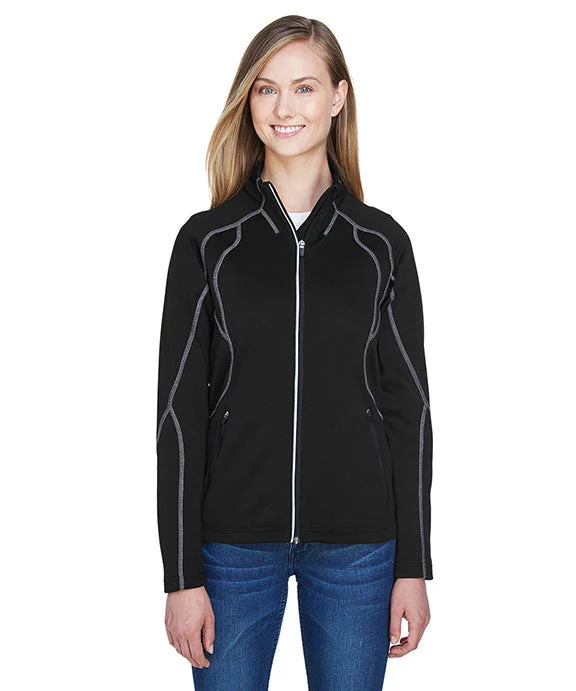 Women's sweatshirt with a mesh panel insert for breathability during workouts78174 - North End Ladies Gravity Performance Fleece Jacket | Black Women's sweatshirt with a mesh panel insert for breathability during workouts78174 - North End Ladies Gravity Performance Fleece Jacket | Black