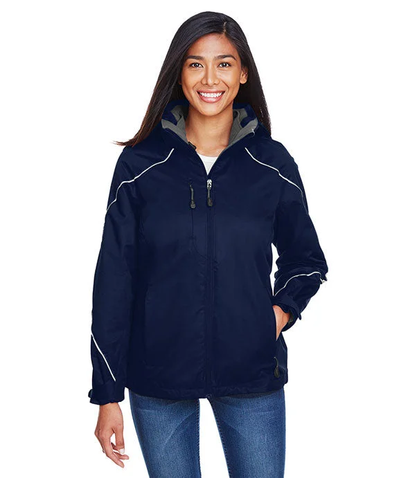 Women's crew - neck sweatshirt in a heather gray shade for a classic and versatile option78196 - North End Ladies Angle 3-in-1 Jacket with Bonded Fleece Liner | Night Women's crew - neck sweatshirt in a heather gray shade for a classic and versatile option78196 - North End Ladies Angle 3-in-1 Jacket with Bonded Fleece Liner | Night