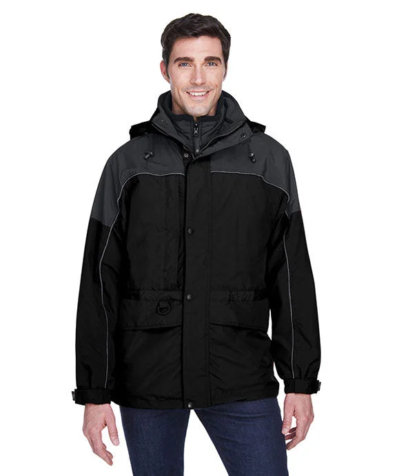 Women's fleece - lined hoodie with thumbholes for warmth in winter88006 - North End Adult 3-in-1 Two-Tone Parka | Black Women's fleece - lined hoodie with thumbholes for warmth in winter88006 - North End Adult 3-in-1 Two-Tone Parka | Black