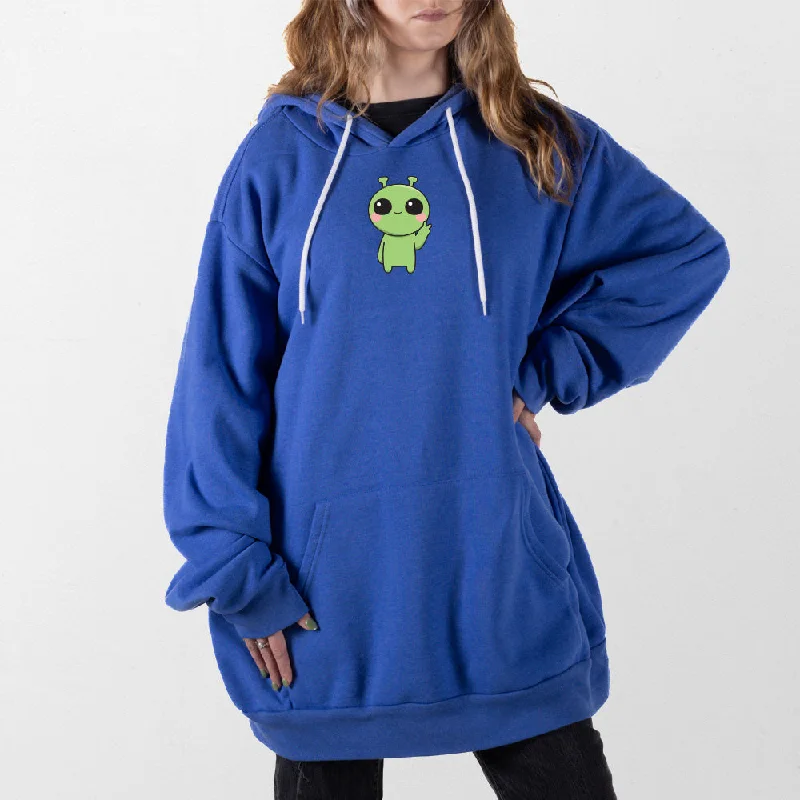 Women's cropped sweatshirt with a lace - trimmed hem for a romantic lookAlien Giant Hoodie Women's cropped sweatshirt with a lace - trimmed hem for a romantic lookAlien Giant Hoodie