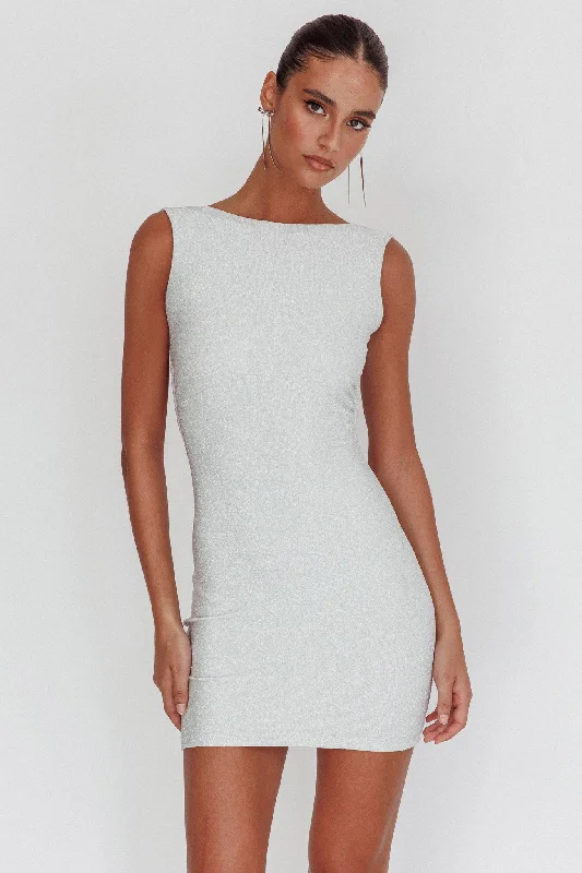 Halter Neck Women Dress to Show Off the Shoulders and NecklineAyda Backless Mini Dress Silver Halter Neck Women Dress to Show Off the Shoulders and NecklineAyda Backless Mini Dress Silver