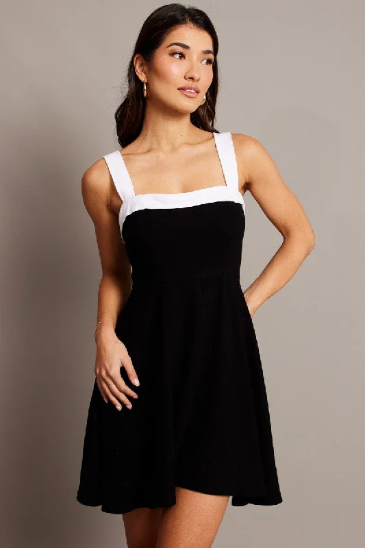 Black Fit And Flare Dress Mini