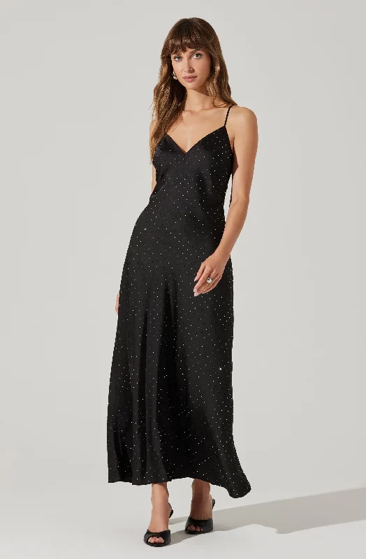 Mermaid - Style Women Dress with a Fitted Silhouette for Special OccasionsBonney Rhinestone Maxi Slip Dress Mermaid - Style Women Dress with a Fitted Silhouette for Special OccasionsBonney Rhinestone Maxi Slip Dress