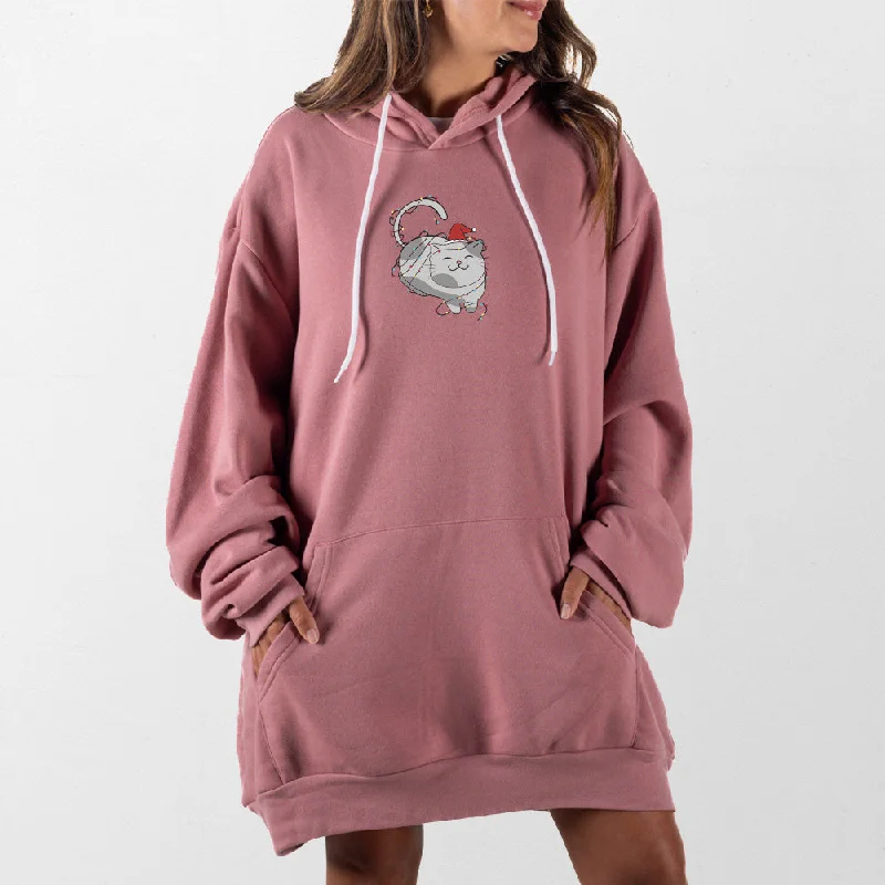 Women's color - block hoodie combining bold hues for a fashion - forward statementChristmas Kitty Giant Hoodie Women's color - block hoodie combining bold hues for a fashion - forward statementChristmas Kitty Giant Hoodie