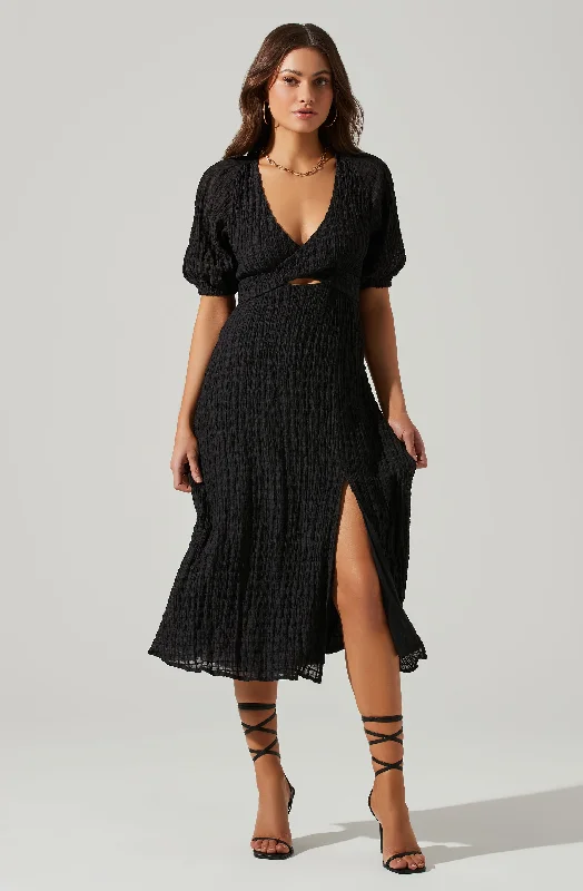 Shift Women Dress with a Simple and Classic Design for Everyday WearCross Bust Tie Back Midi Dress Shift Women Dress with a Simple and Classic Design for Everyday WearCross Bust Tie Back Midi Dress