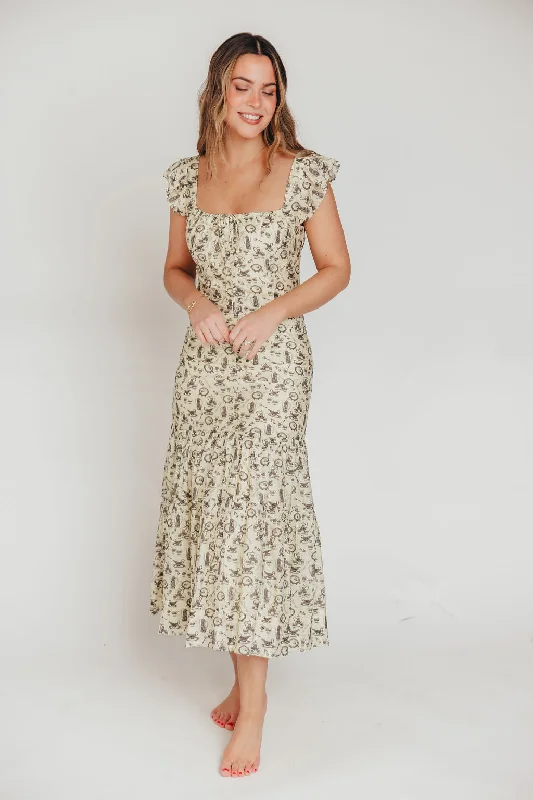 Sleeveless Women Dress in Bright Colors for Summer PartiesEmery Midi Dress in Vintage Tea (Sizes S-XL) Sleeveless Women Dress in Bright Colors for Summer PartiesEmery Midi Dress in Vintage Tea (Sizes S-XL)