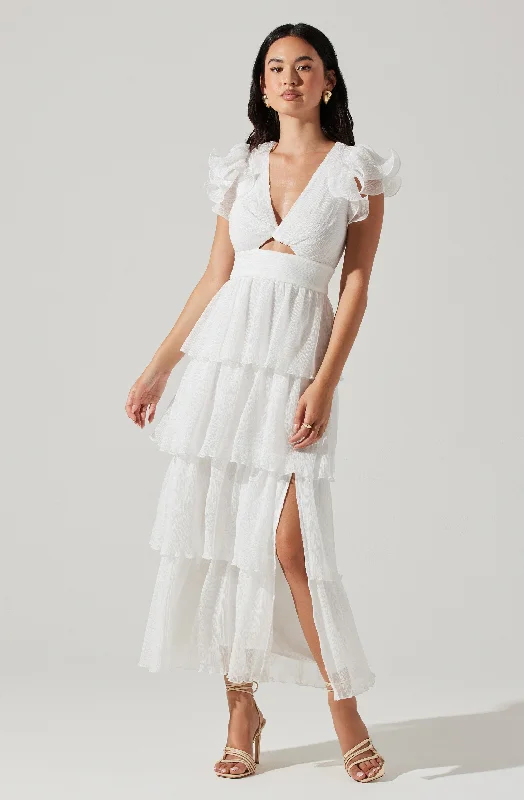 Empire Waist Women Dress to Accentuate the Bust and Conceal the WaistEmporia Tiered Tulle Midi Dress Empire Waist Women Dress to Accentuate the Bust and Conceal the WaistEmporia Tiered Tulle Midi Dress