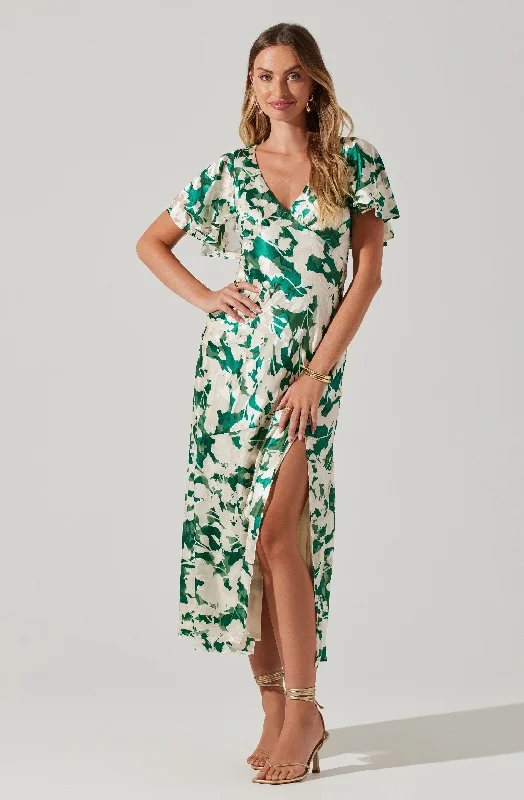 Wrap - Style Women Dress with Adjustable Fit for All Body TypesFlorecita Floral Print Midi Dress Wrap - Style Women Dress with Adjustable Fit for All Body TypesFlorecita Floral Print Midi Dress