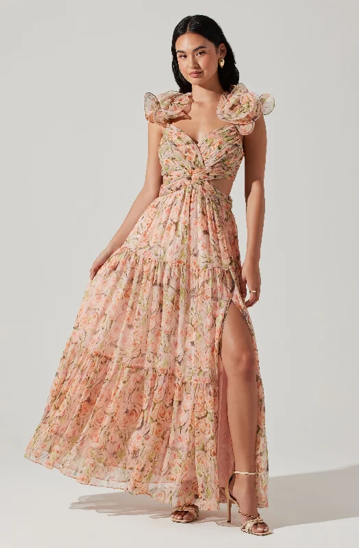Backless Women Dress for a Sexy and Alluring Look at Evening EventsFritillaria Floral Maxi Dress Backless Women Dress for a Sexy and Alluring Look at Evening EventsFritillaria Floral Maxi Dress