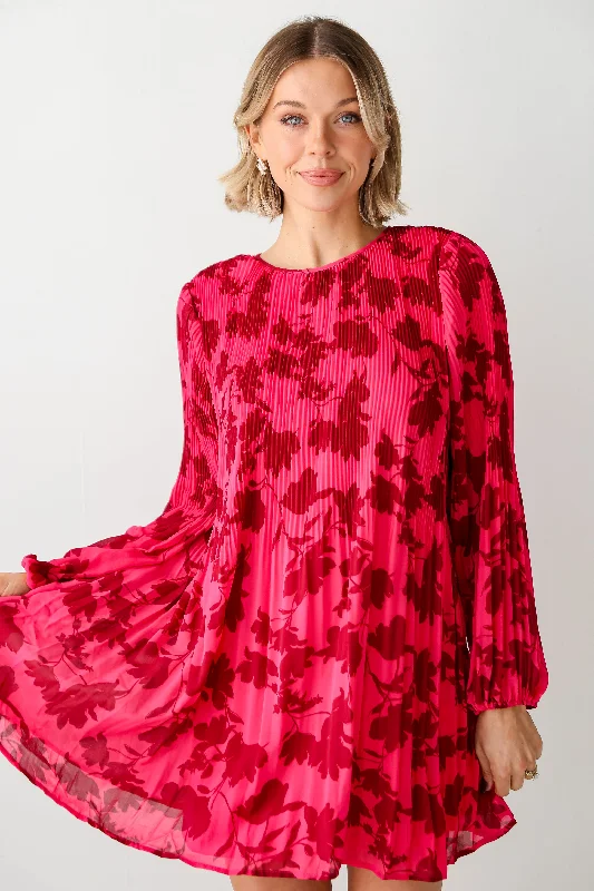 Ruffled Women Dress with Multiple Layers for a Playful and Girly StyleFINAL SALE - Garden Sweetheart Pink Floral Plisse Mini Dress Ruffled Women Dress with Multiple Layers for a Playful and Girly StyleFINAL SALE - Garden Sweetheart Pink Floral Plisse Mini Dress