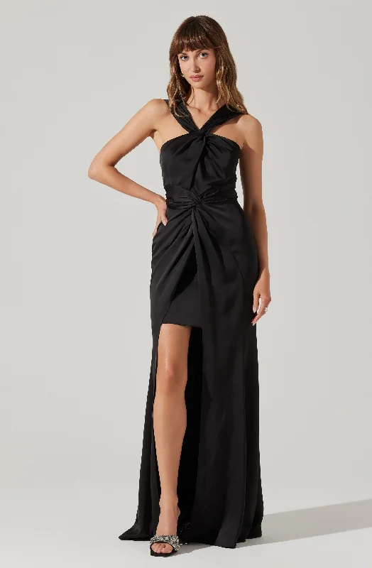 Wrap - Style Women Dress with Adjustable Fit for All Body TypesGeorgiana Halter Neck Maxi Dress Wrap - Style Women Dress with Adjustable Fit for All Body TypesGeorgiana Halter Neck Maxi Dress