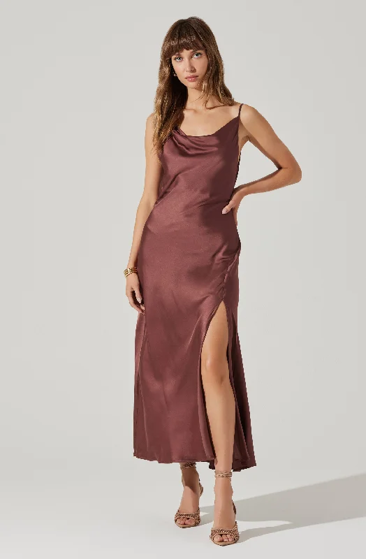 Off - the - Shoulder Women Dress for a Romantic and Feminine LookGlynis Cowl Neck Midi Dress Off - the - Shoulder Women Dress for a Romantic and Feminine LookGlynis Cowl Neck Midi Dress
