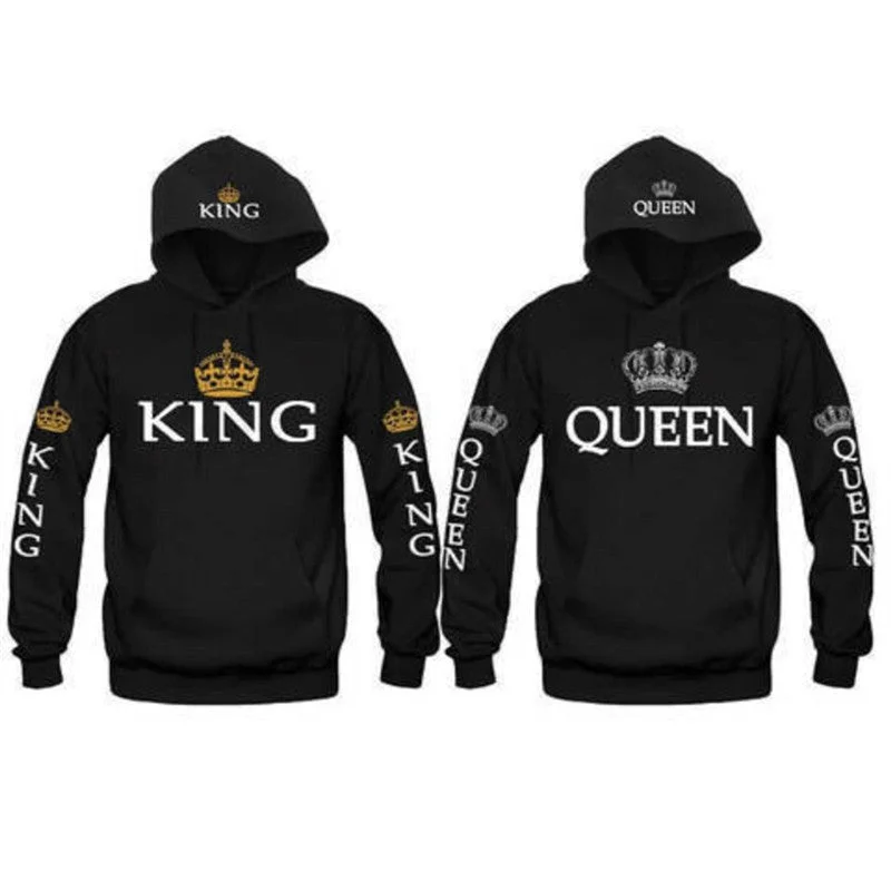 Fast Shipping King Queen Crown Couple Hoodie