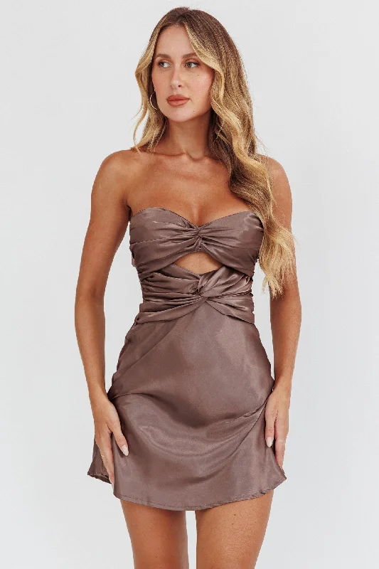Little Black Women Dress with Sequins for a Glamorous Night OutGood Impression Double Twist Mini Dress Charcoal Little Black Women Dress with Sequins for a Glamorous Night OutGood Impression Double Twist Mini Dress Charcoal