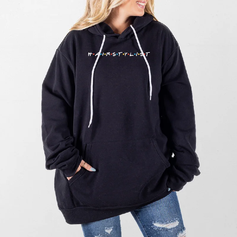 Women's cropped sweatshirt with a lace - trimmed hem for a romantic lookHairstylist Giant Hoodie Women's cropped sweatshirt with a lace - trimmed hem for a romantic lookHairstylist Giant Hoodie