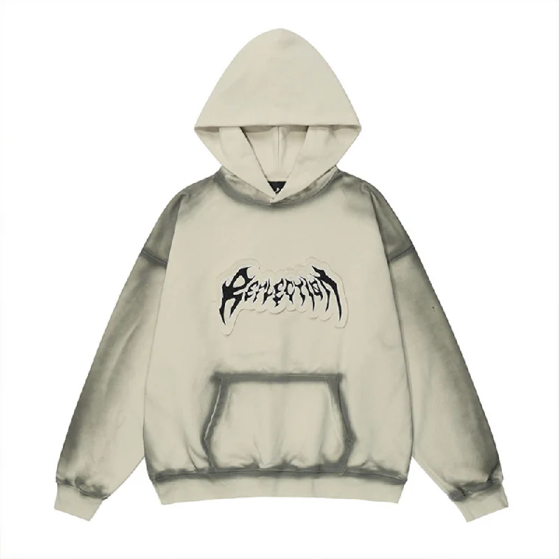 Women's hoodie with a detachable hood for customizable stylingHigh Street Tie Dye Patch Letters Hoodie Women's hoodie with a detachable hood for customizable stylingHigh Street Tie Dye Patch Letters Hoodie