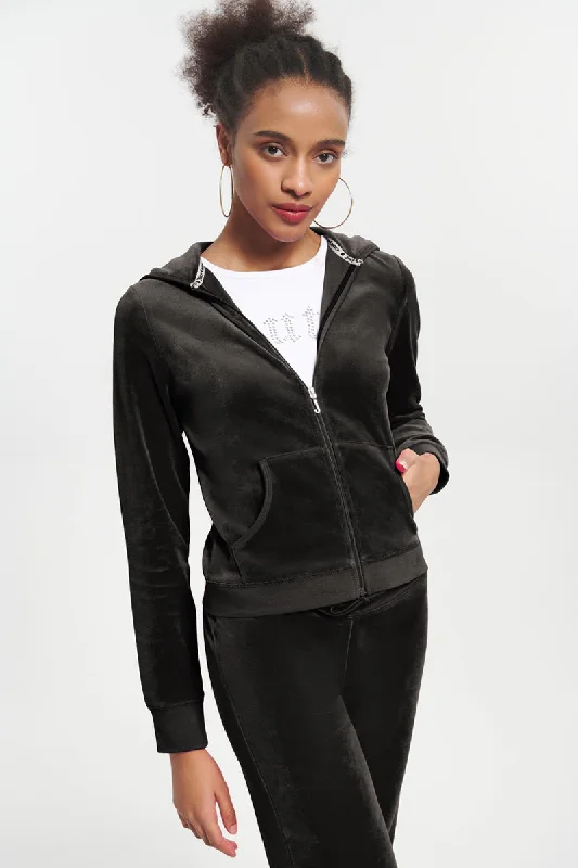 Women's crew - neck sweatshirt in a heather gray shade for a classic and versatile optionClassic Cotton Velour Hoodie Women's crew - neck sweatshirt in a heather gray shade for a classic and versatile optionClassic Cotton Velour Hoodie