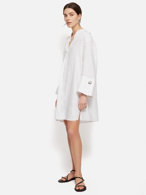 Linen Kaftan Dress | White