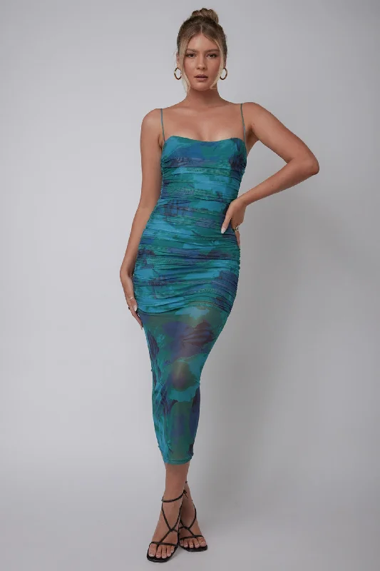 Empire Waist Women Dress to Accentuate the Bust and Conceal the WaistLogan Cami Strap Midi Dress Floral Green Empire Waist Women Dress to Accentuate the Bust and Conceal the WaistLogan Cami Strap Midi Dress Floral Green
