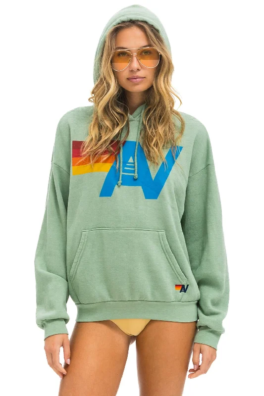 Women's oversized cropped hoodie with drawstrings for a trendy lookLOGO PULLOVER RELAXED HOODIE - SAGE Women's oversized cropped hoodie with drawstrings for a trendy lookLOGO PULLOVER RELAXED HOODIE - SAGE