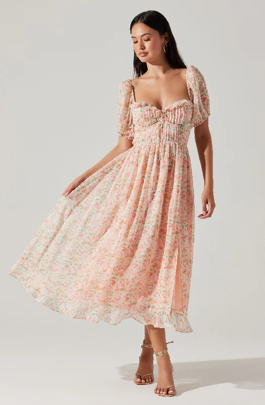 Long - Sleeve Women Dress in Velvet for a Luxurious Winter LookLunaria Pleated Floral Midi Dress Long - Sleeve Women Dress in Velvet for a Luxurious Winter LookLunaria Pleated Floral Midi Dress
