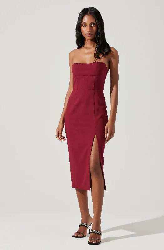 Little Black Women Dress with Sequins for a Glamorous Night OutMelani Embellished Strapless Midi Dress Little Black Women Dress with Sequins for a Glamorous Night OutMelani Embellished Strapless Midi Dress