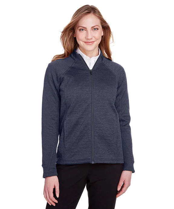 Women's mock - neck sweatshirt made of moisture - wicking material for fitness useNE712W - North End Ladies Flux 2.0 Full-Zip Jacket | Classic Navy Heather/Carbon Women's mock - neck sweatshirt made of moisture - wicking material for fitness useNE712W - North End Ladies Flux 2.0 Full-Zip Jacket | Classic Navy Heather/Carbon