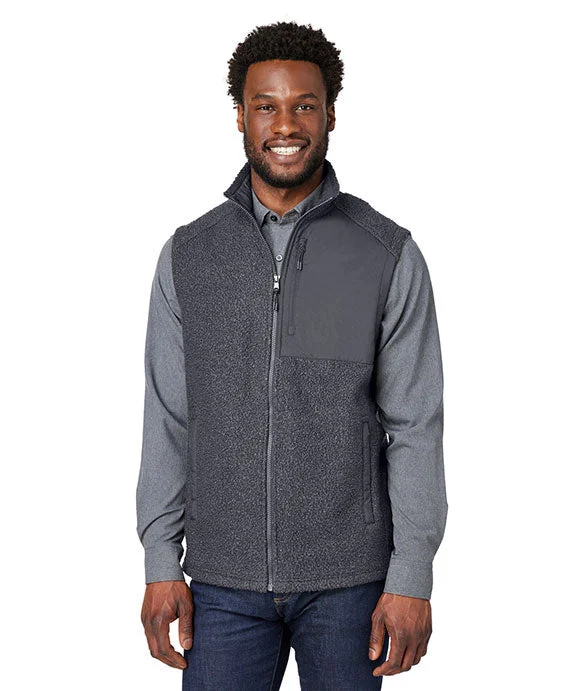 Women's long - sleeve cropped sweatshirt with ribbed cuffs for a snug fitNE714 - North End Mens Aura Sweater Fleece Vest | Carbon/Carbon
