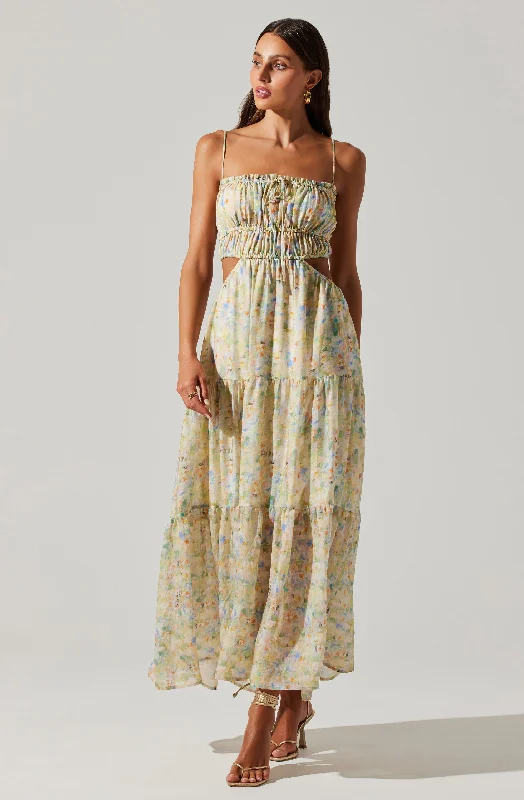 Maxi Women Dress with Floral Print for a Bohemian VibeOdina Floral Maxi Dress