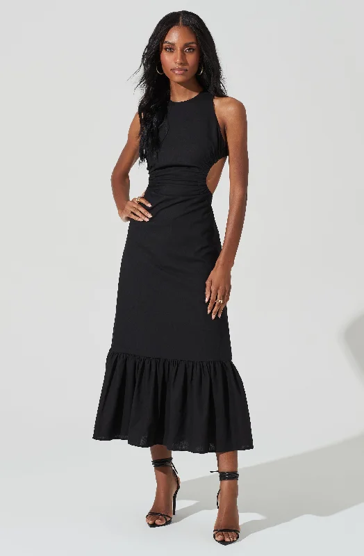 Empire Waist Women Dress to Accentuate the Bust and Conceal the WaistOpen Back Linen Maxi Dress